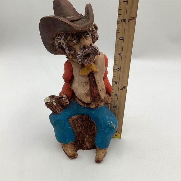 1981 Shade Tree Creations Handcrafted Cowboy Figurine Western Decor - Picture 6 of 7